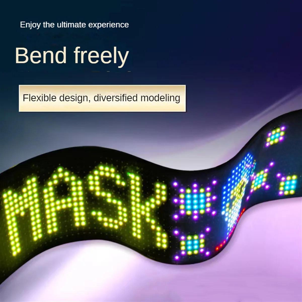 LED ȼ г, USB 5V  LED , RGB ũ ؽƮ ִϸ̼ ÷,  , 16x64 LED, 9.2x37.2 cm
